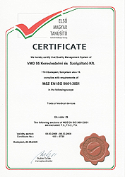 Certifikácie kvality ISO 9001:2000.